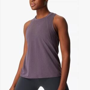 Sleeveless Rib-Trim Tank Top - Purple
